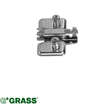 Grass Click-on HINGE PLATE cross-mount H00 Height-adjustable 5mm Exp-dowels F060073185236