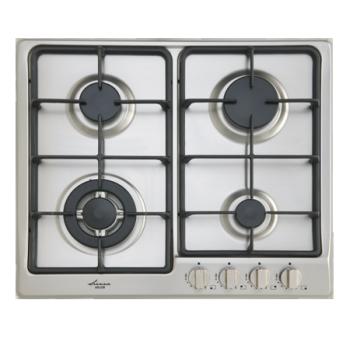 Euro SIENNA cooktop 60cm 4 Gas Burner + wok + Flame failure device + Cast Iron trivets S/Steel **Del**