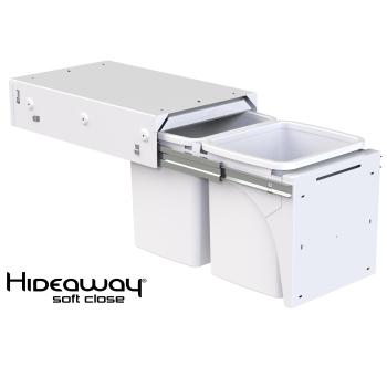 Hideaway Soft Close bin SC215DW Door pull 2 x 15ltr White