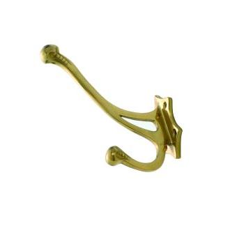 Traditional 3933 PB HAT & COAT HOOK H-145mm P-100mm Polished Brass B063 *deleted*