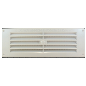 VENT - White Plastic Wall Vent snap  on 270mm x 95mm