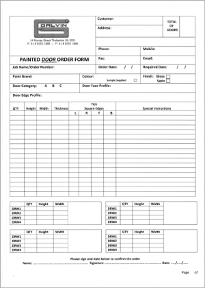 Just 2Pac Door Order Form