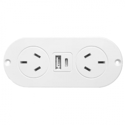 In Drawer Power Point USB A USB C White