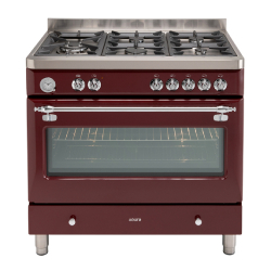 ECSH900BG Euro 90cm Freestanding Oven Burgundy