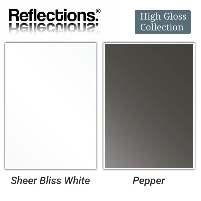 Reflections Splashback Sheer Bliss White and Pepper Metallic