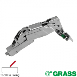 Grass Tiomos 155 Degree Overlay Cabinet Hinge Toolless - Open Position